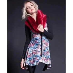 ❤️2/$50❤️[sz1]Maloka Pullover Multi Coloured Abstract Tunic Sweater Jersey Dress